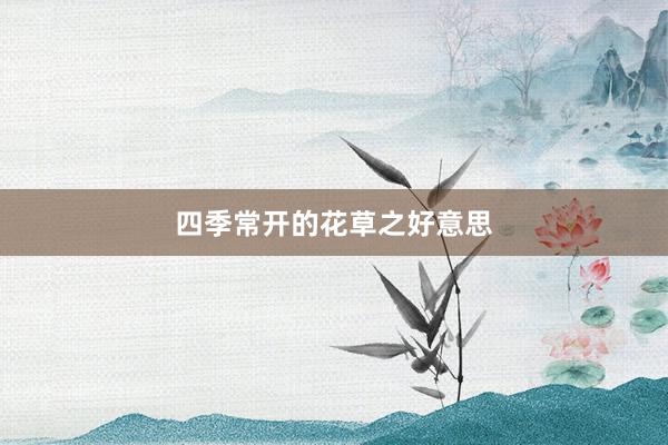 四季常开的花草之好意思