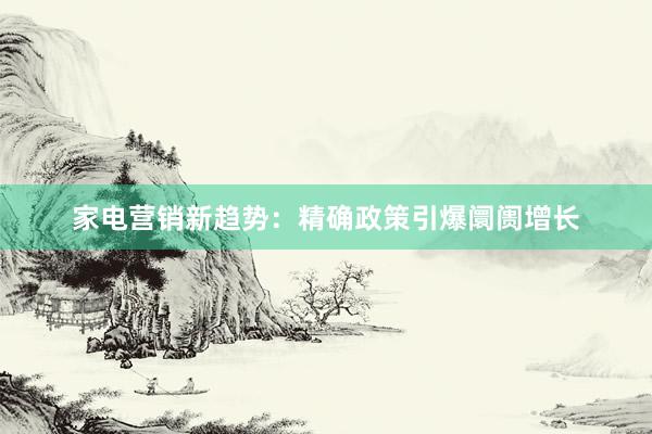 家电营销新趋势：精确政策引爆阛阓增长